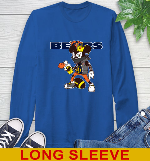 Chicago Bears NFL Football Mickey Peace Sign Sports Long Sleeve T-Shirt 9