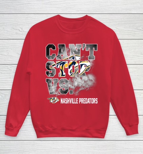 NHL Nashville Predators Hockey Can't Stop Vs Youth Sweatshirt 8 NHL Nashville Predators Hockey Can't Stop Vs Youth Sweatshirt - Image 8