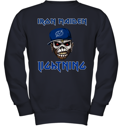 NHL Tampa Bay Lightning Iron Maiden Rock Band Music Hockey Sports QvmzA7OKnCv youth sweatshirt 47 95 151514 front navy