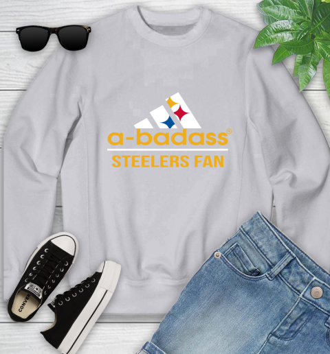 Pittsburgh Steelers NFL Football A Badass Adidas Adoring Fan Sports Youth Sweatshirt 3