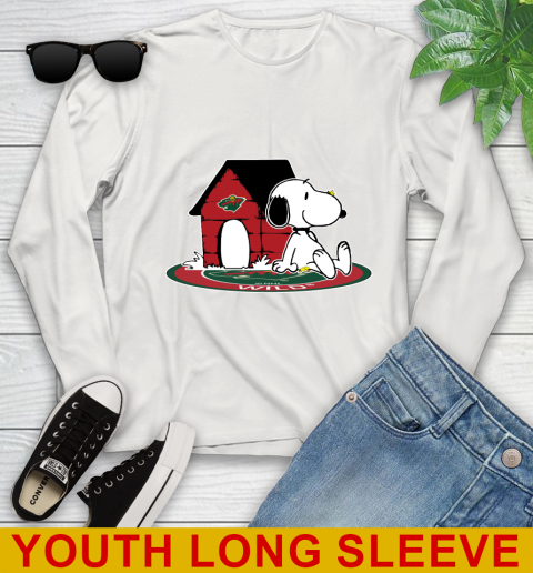 NHL Hockey Minnesota Wild Snoopy The Peanuts Movie Shirt Youth Long Sleeve 12