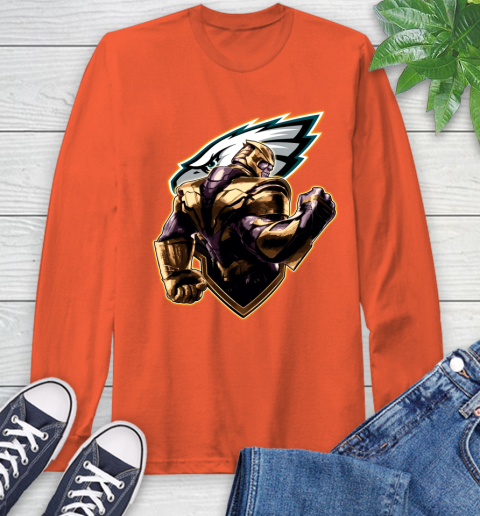 NFL Thanos Avengers Endgame Football Sports Philadelphia Eagles Long Sleeve T-Shirt 5