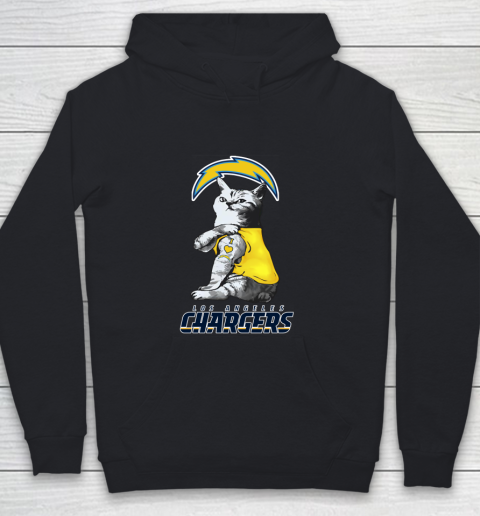 NFL Football My Cat Loves Los Angeles Chargers Youth Hoodie