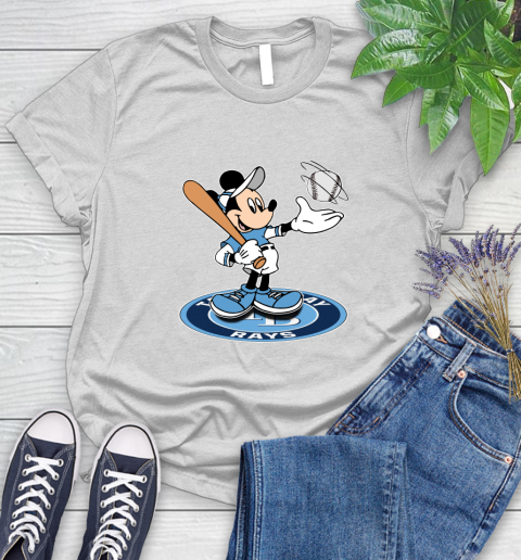 MLB Baseball Tampa Bay Rays Cheerful Mickey Disney Shirt Women's T-Shirt 2