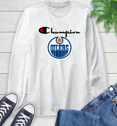 NHL Hockey Edmonton Oilers Champion Shirt Long Sleeve T-Shirt