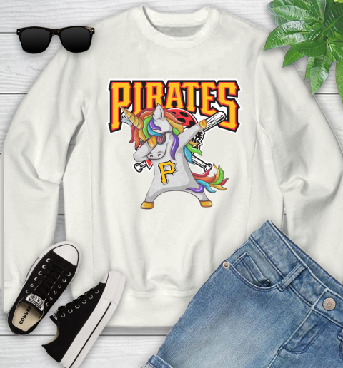 Pittsburgh Pirates MLB Baseball Funny Unicorn Dabbing Sports Youth Sweatshirt