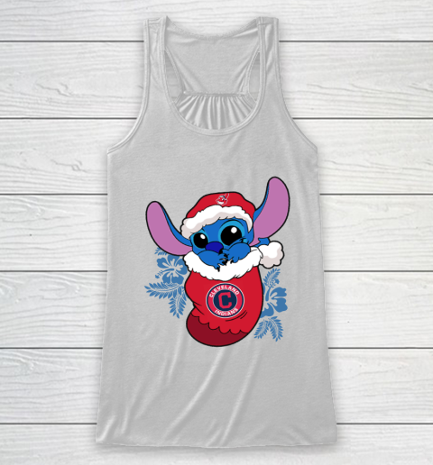 Cleveland Indians Christmas Stitch In The Sock Funny Disney MLB Racerback Tank 2