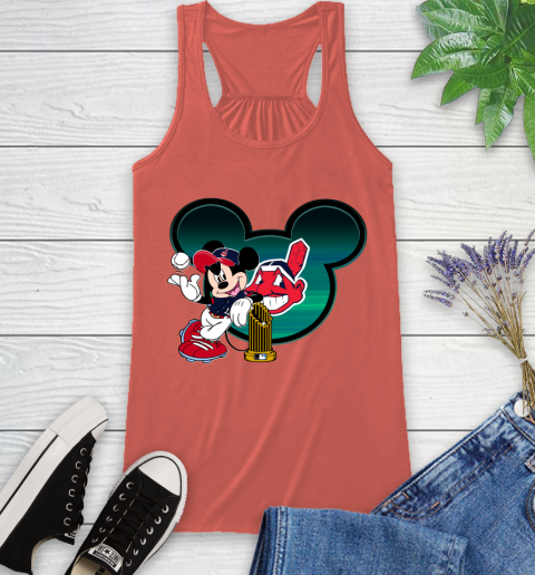 MLB Cleveland Indians The Commissioner's Trophy Mickey Mouse Disney Racerback Tank 4