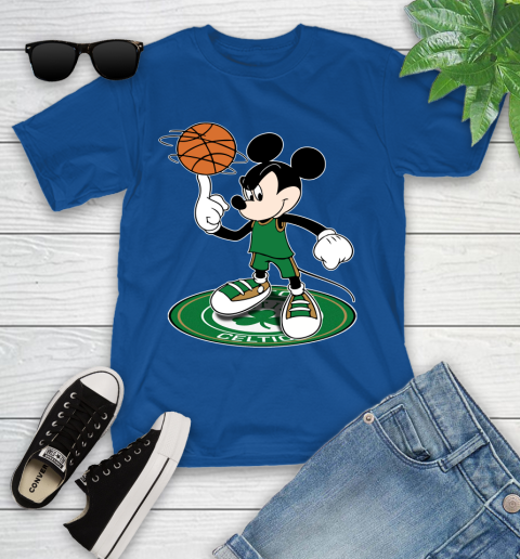 NBA Basketball Boston Celtics Cheerful Mickey Disney Shirt Youth T-Shirt 9