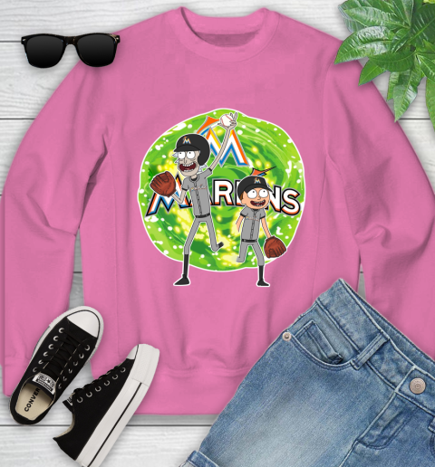 MLB Miami Marlins Rick And Morty Baseball Sports Youth Sweatshirt 7