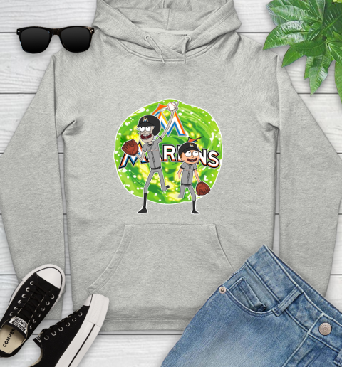 MLB Miami Marlins Rick And Morty Baseball Sports Youth Hoodie