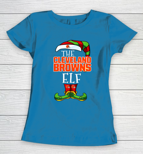 Cleveland Browns Christmas ELF Funny NFL Women's T-Shirt 6