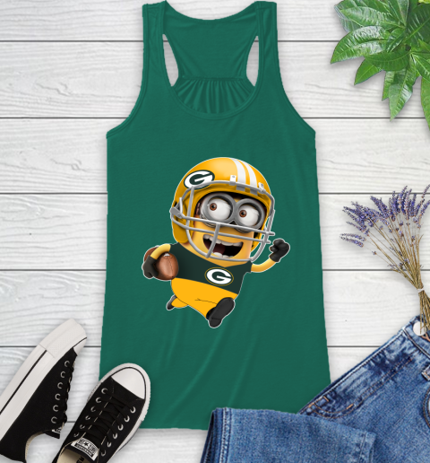 NFL Green Bay Packers Minions Disney Football Sports Racerback Tank 7