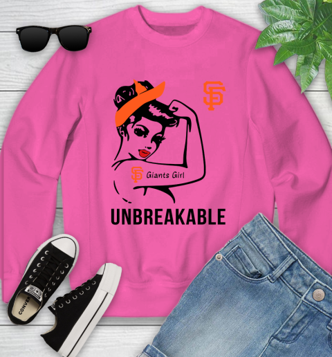 MLB San Francisco Giants Girl Unbreakable Baseball Sports Youth Sweatshirt 3
