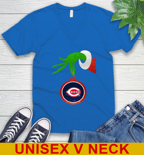 Cincinnati Reds Grinch Merry Christmas MLB Baseball V-Neck T-Shirt 6