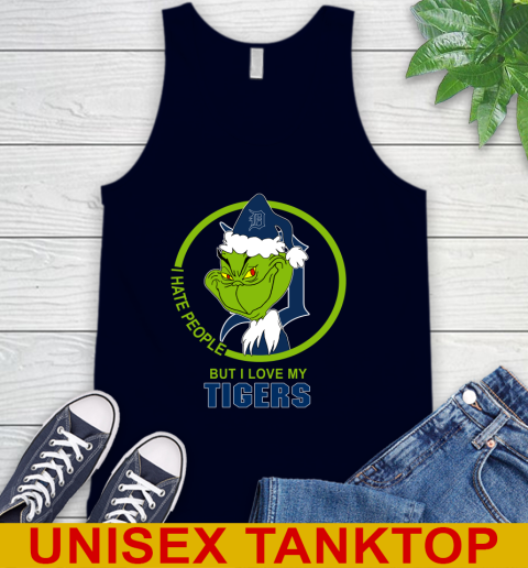 Detroit Tigers MLB Christmas Grinch I Hate People But I Love My Favorite Baseball Team Tank Top 3