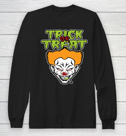 Evil Clown Halloween Scary Trick Or Treat Long Sleeve T-Shirt