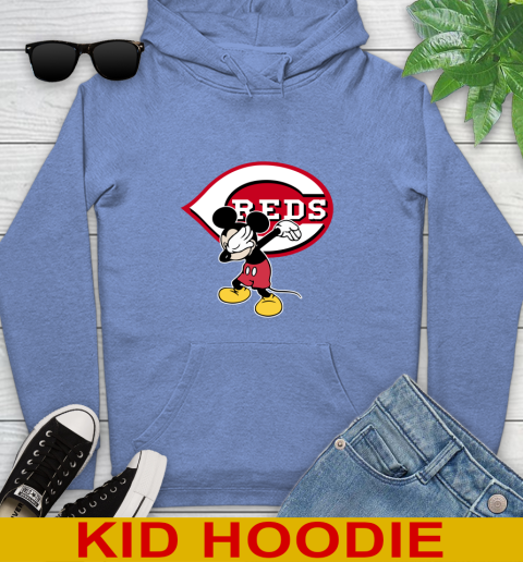 Cincinnati Reds MLB Baseball Dabbing Mickey Disney Sports Youth Hoodie 12