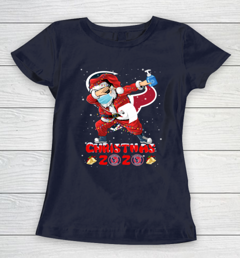 Houston Texans Funny Santa Claus Dabbing Christmas 2020 NFL Women's T-Shirt 2