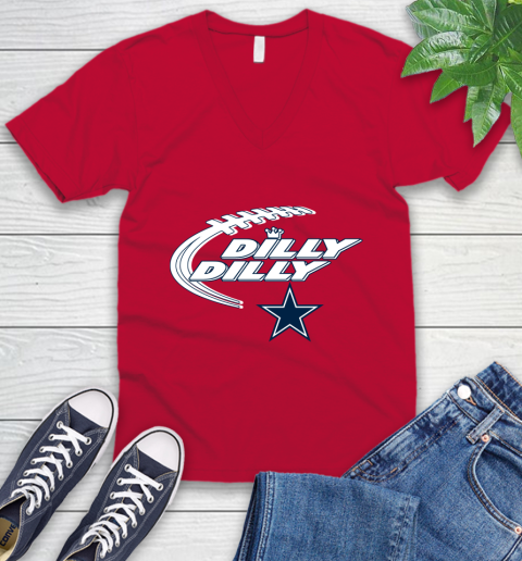 NFL Dallas Cowboys Dilly Dilly Football Sports V-Neck T-Shirt 8