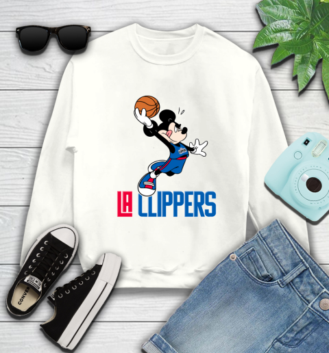 NBA Basketball LA Clippers Cheerful Mickey Mouse Shirt Sweatshirt 2