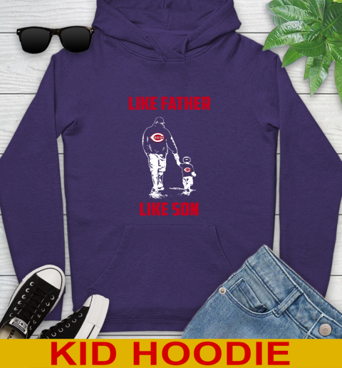 Cincinnati Reds MLB Baseball Like Father Like Son Sports Youth Hoodie 5