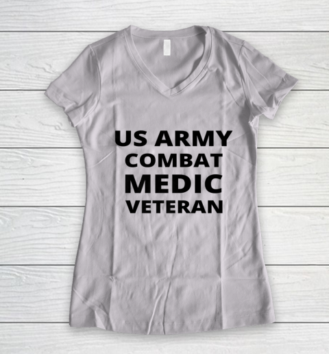 Army Combat Medic Veteran Women's V-Neck T-Shirt
