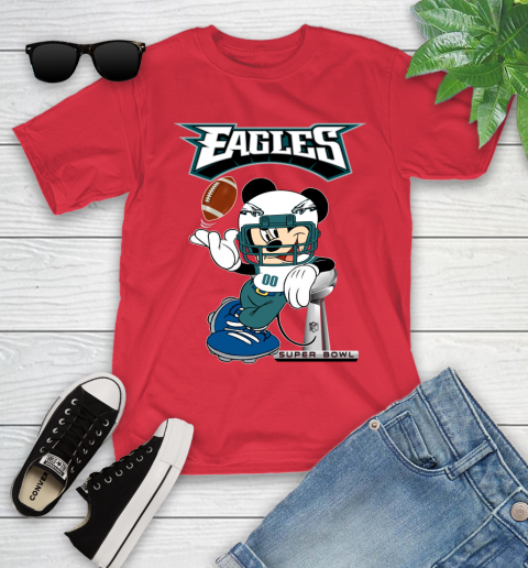 NFL Philadelphia Eagles Mickey Mouse Disney Super Bowl Football T Shirt Youth T-Shirt 10
