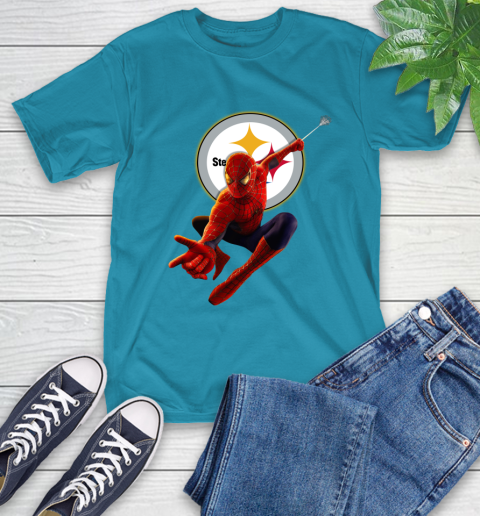 NFL Spider Man Avengers Endgame Football Pittsburgh Steelers T-Shirt 8