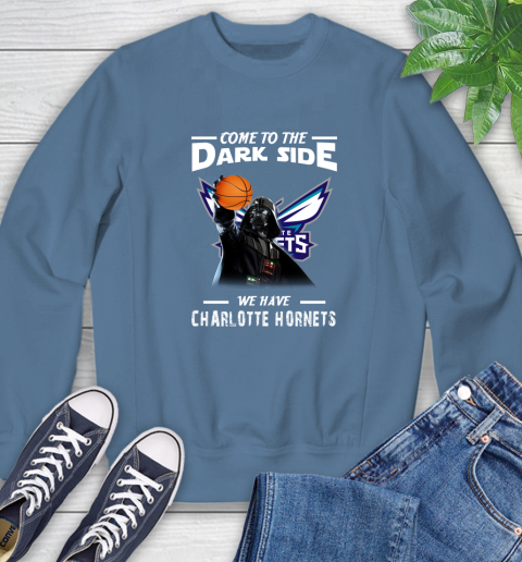 NBA Come To The Dark Side We Have Charlotte Hornets Star Wars Darth Vader Basketball Sweatshirt 8