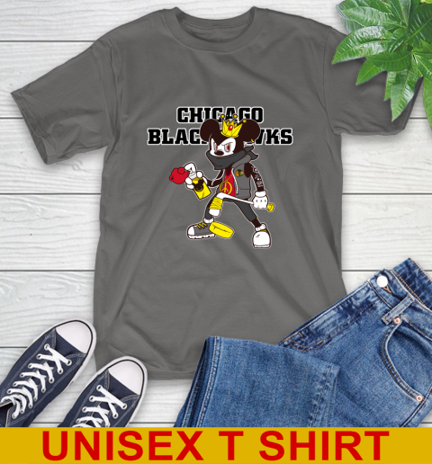 Chicago Blackhawks NHL Hockey Mickey Peace Sign Sports T-Shirt 8