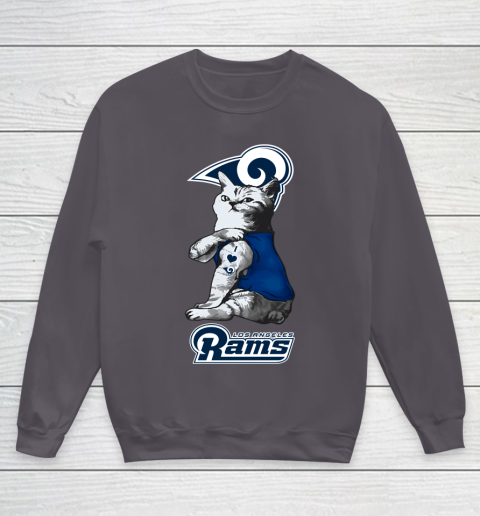 NFL Football My Cat Loves Los Angeles Rams Youth Sweatshirt 5