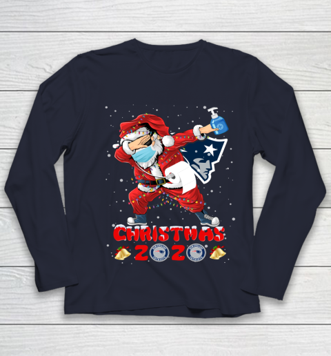New England Patriots Funny Santa Claus Dabbing Christmas 2020 NFL Youth Long Sleeve 2
