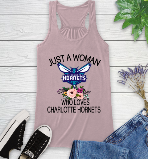 NBA Just A Woman Who Loves Charlotte Hornets Basketball Sports Racerback Tank 5
