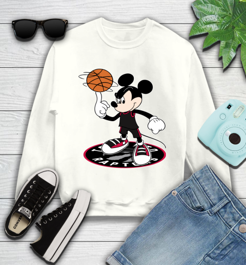 NBA Basketball Toronto Raptors Cheerful Mickey Disney Shirt not broken the mould Youth Sweatshirt 2