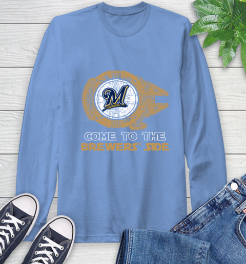 MLB Come To The Milwaukee Brewers Side Star Wars Baseball Sports Long Sleeve T-Shirt 12