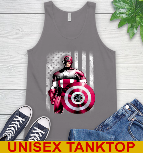 Toronto Raptors NBA Basketball Captain America Marvel Avengers American Flag Shirt Tank Top 6