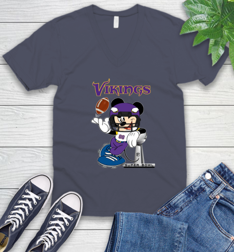 NFL Minnesota Vikings Mickey Mouse Disney Super Bowl Football T Shirt V-Neck T-Shirt 9