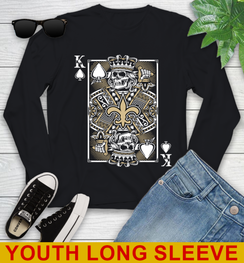 New Orleans Saints NFL Football The King Of Spades Death Cards Shirt Youth Long Sleeve
