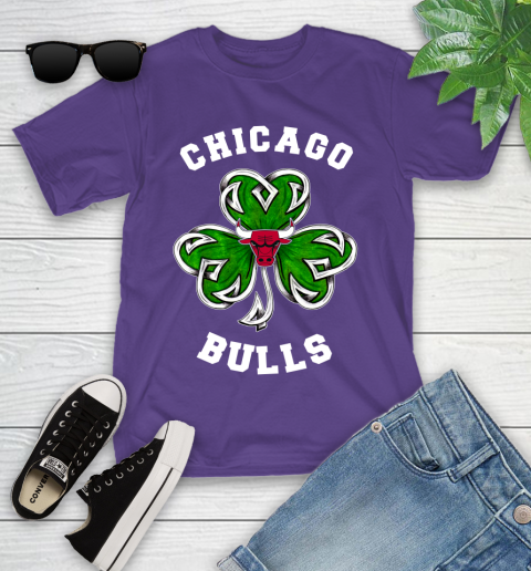 NBA Chicago Bulls Three Leaf Clover St Patrick's Day Basketball Sports Youth T-Shirt 3