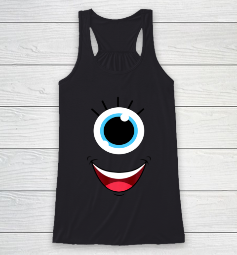Funny Scary Monster Eyeball Face Halloween Costume Racerback Tank