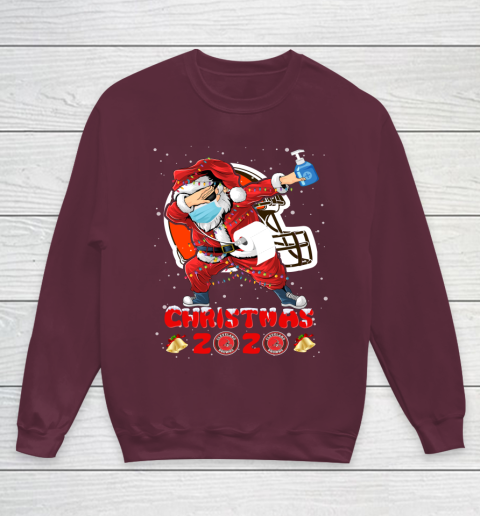 Cleveland Browns Funny Santa Claus Dabbing Christmas 2020 NFL Youth Sweatshirt 4