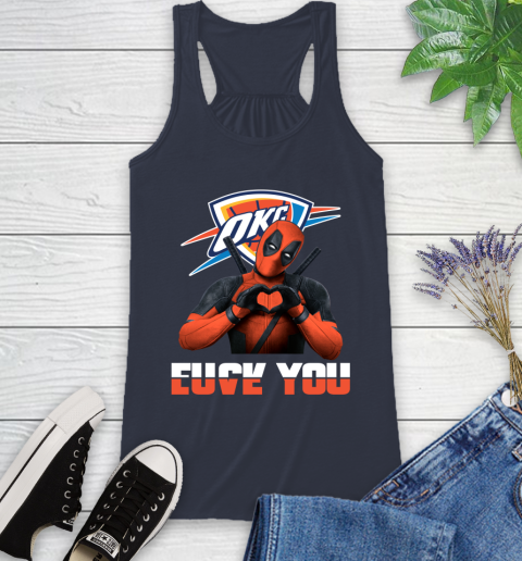 NBA Oklahoma City Thunder Deadpool Love You Fuck You Basketball Sports Racerback Tank 10