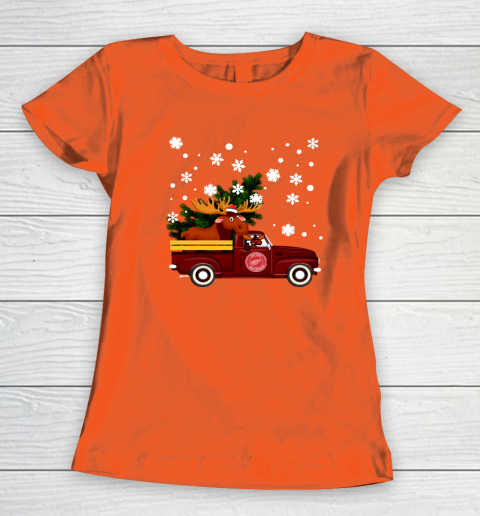 Detroit Red Wings Bring Christmas Home NHL Women's T-Shirt 3