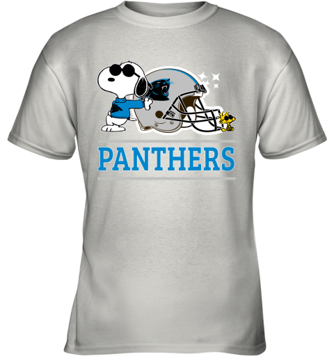 The Carolia Panthers Joe Cool And Woodstock Snoopy Mashup Youth T-Shirt