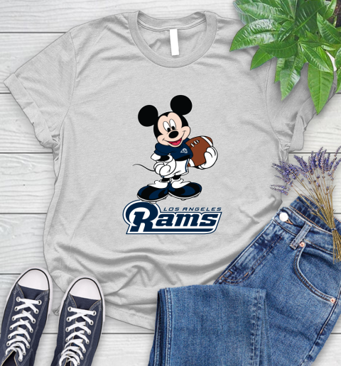 NFL Football Los Angeles Rams Cheerful Mickey Mouse Shirt Women's T-Shirt 2
