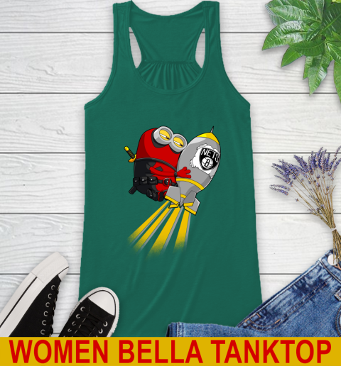 NBA Basketball Brooklyn Nets Deadpool Minion Marvel Shirt Racerback Tank 5