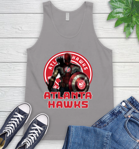 Atlanta Hawks NBA Basketball Captain America Thor Spider Man Hawkeye Avengers Tank Top 4