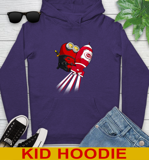 MLB Baseball Cincinnatim Reds Deadpool Minion Marvel Shirt Youth Hoodie 5