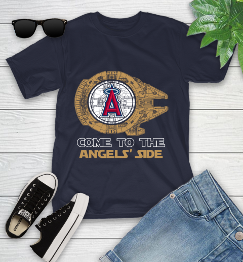 MLB Come To The Los Angeles Angels Side Star Wars Baseball Sports Youth T-Shirt 2